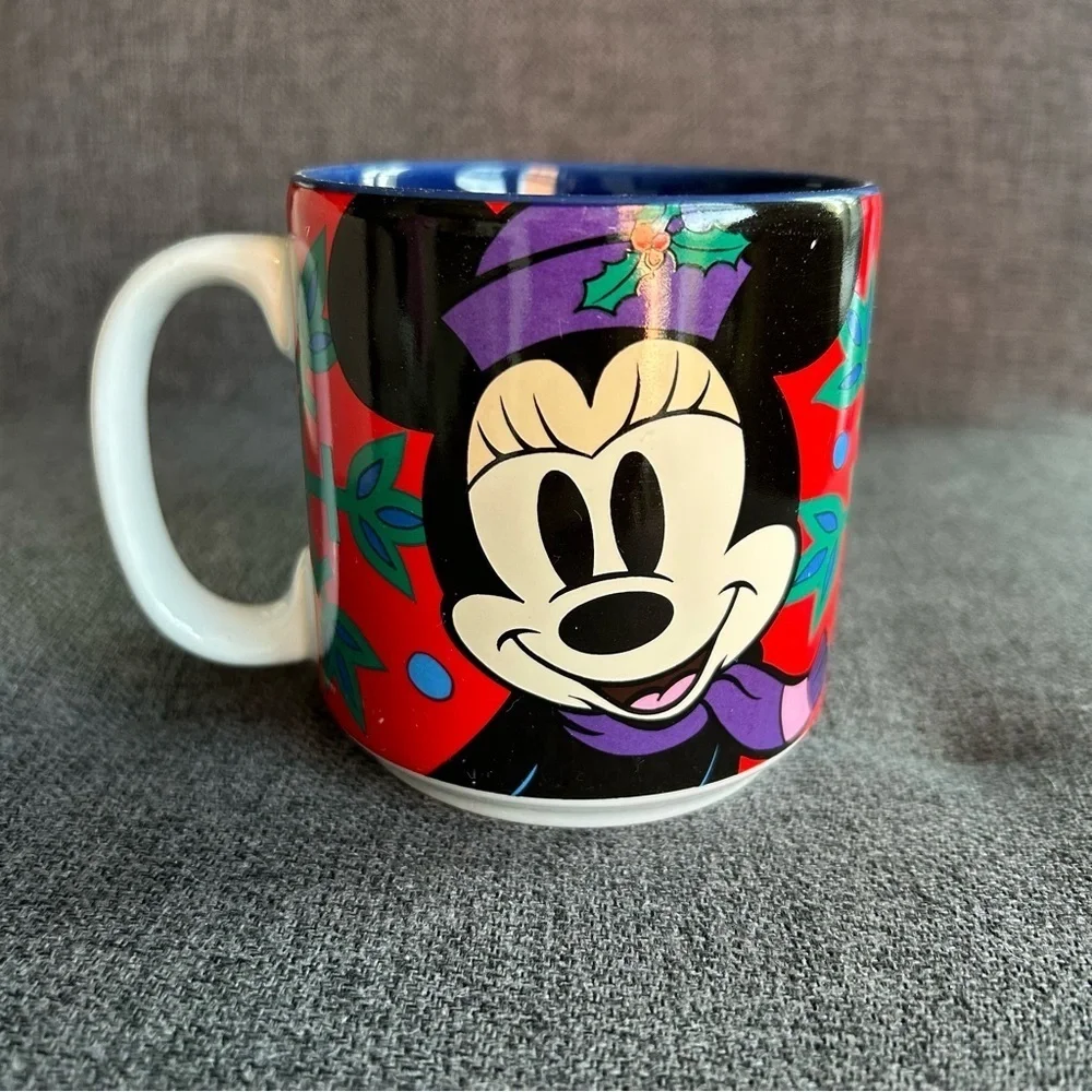 Disney Colorful Coffee Mug, Minnie Mouse, Red, Blue, 11 oz
